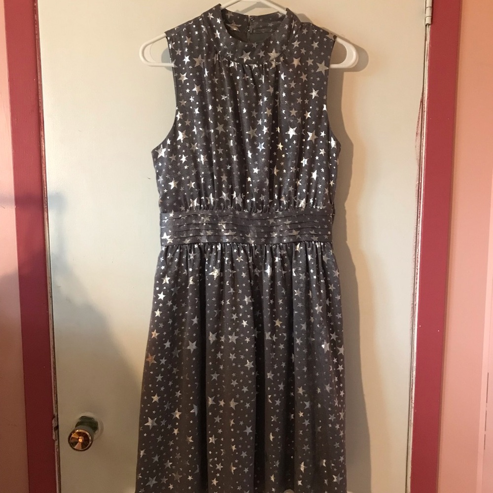 Starry Night Gray Sleeveless Dress
